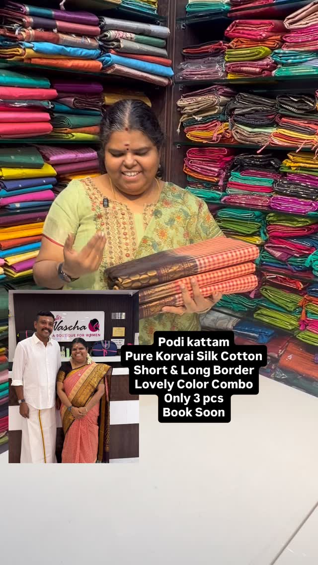 Podi Kattam - Pure Korvai Silk Cotton - Short & Long Back - Book So...