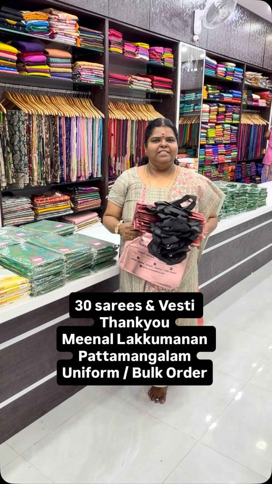 30 sarees - Thankyou - Meenal Lakkumanan 
Pattamangalam - 59th func...