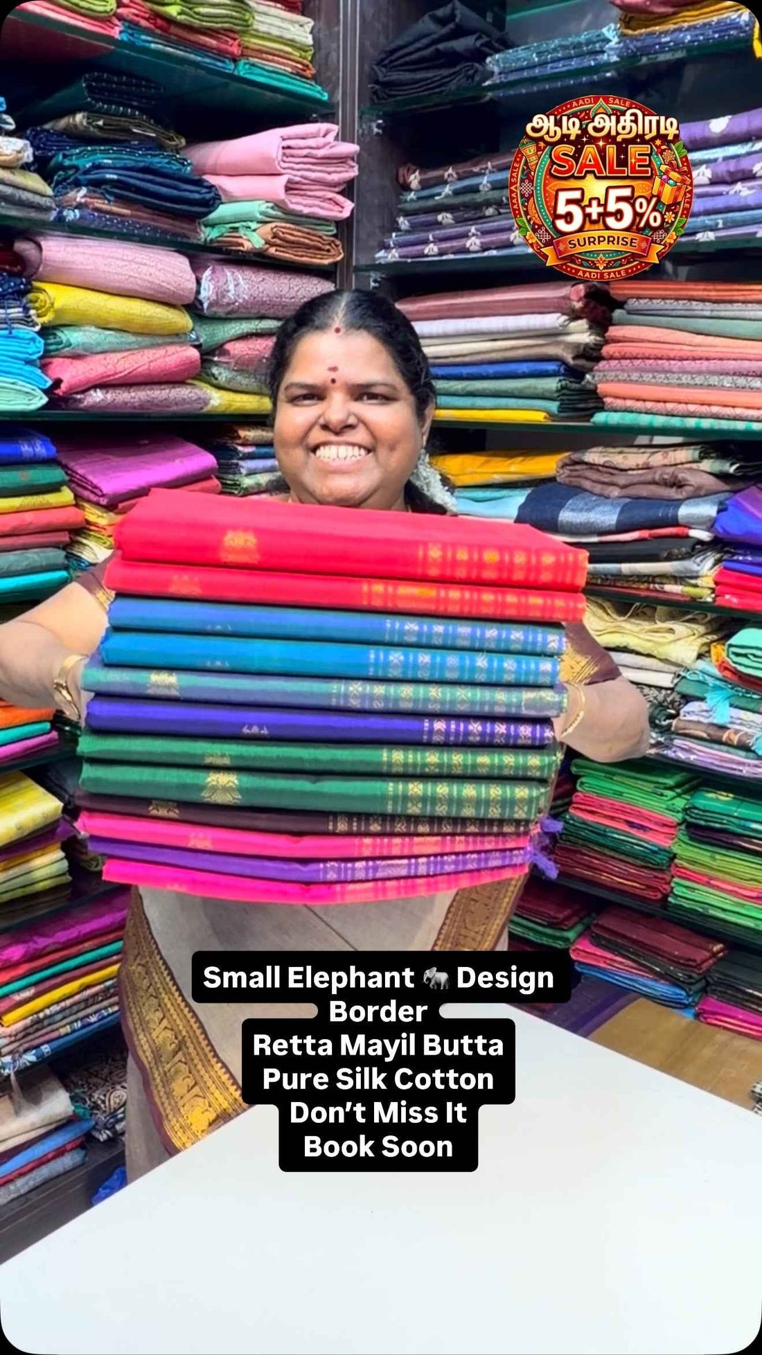Retta Mayil Butta - Pure Silk Cotton - Flat 5% less - Book Soon - L...