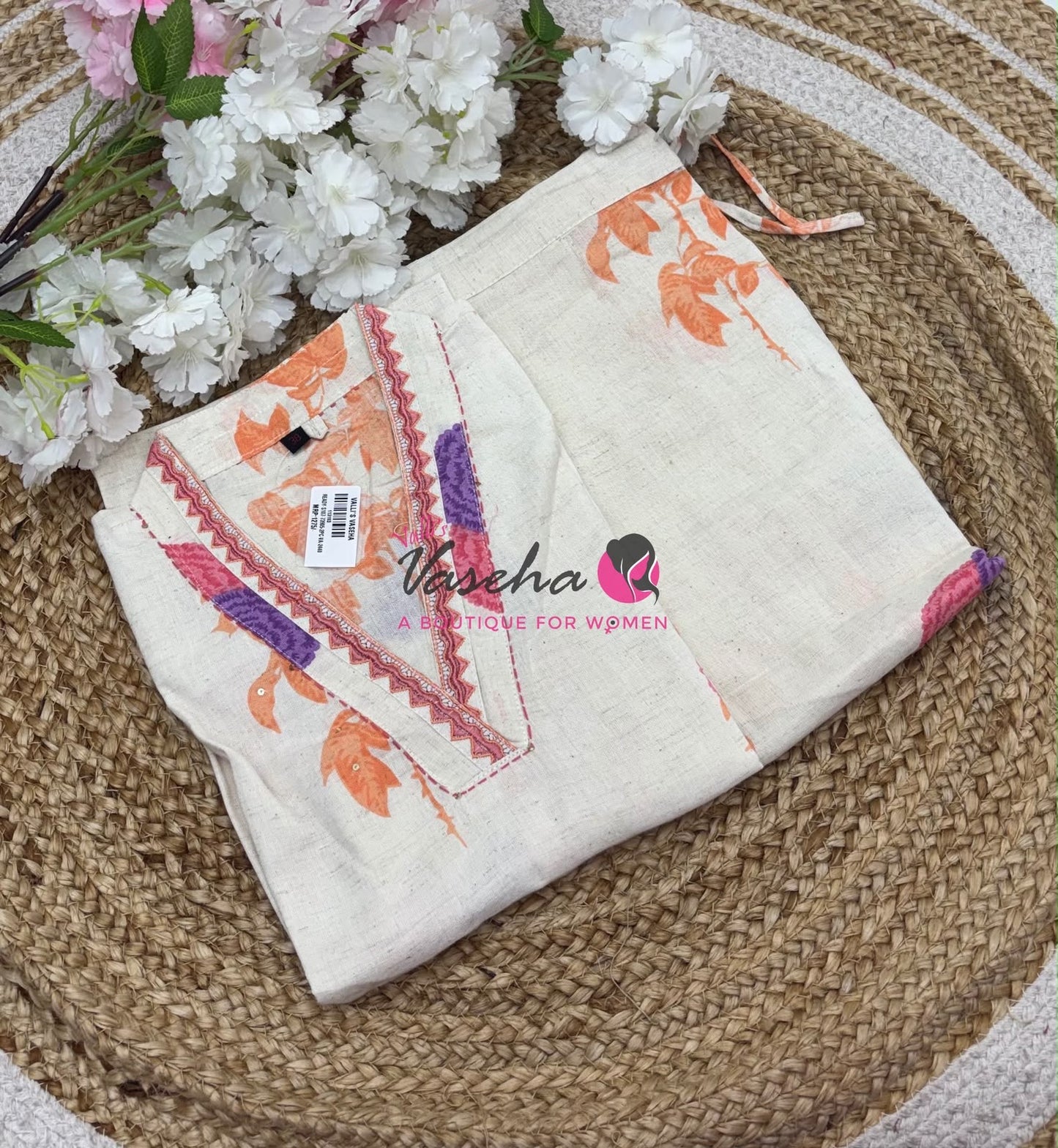 Top & Bottom(2pc) Co-Ord Set - Khadi Cotton - VVCS007