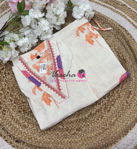 Top & Bottom(2pc) Co-Ord Set - Khadi Cotton - VVCS007