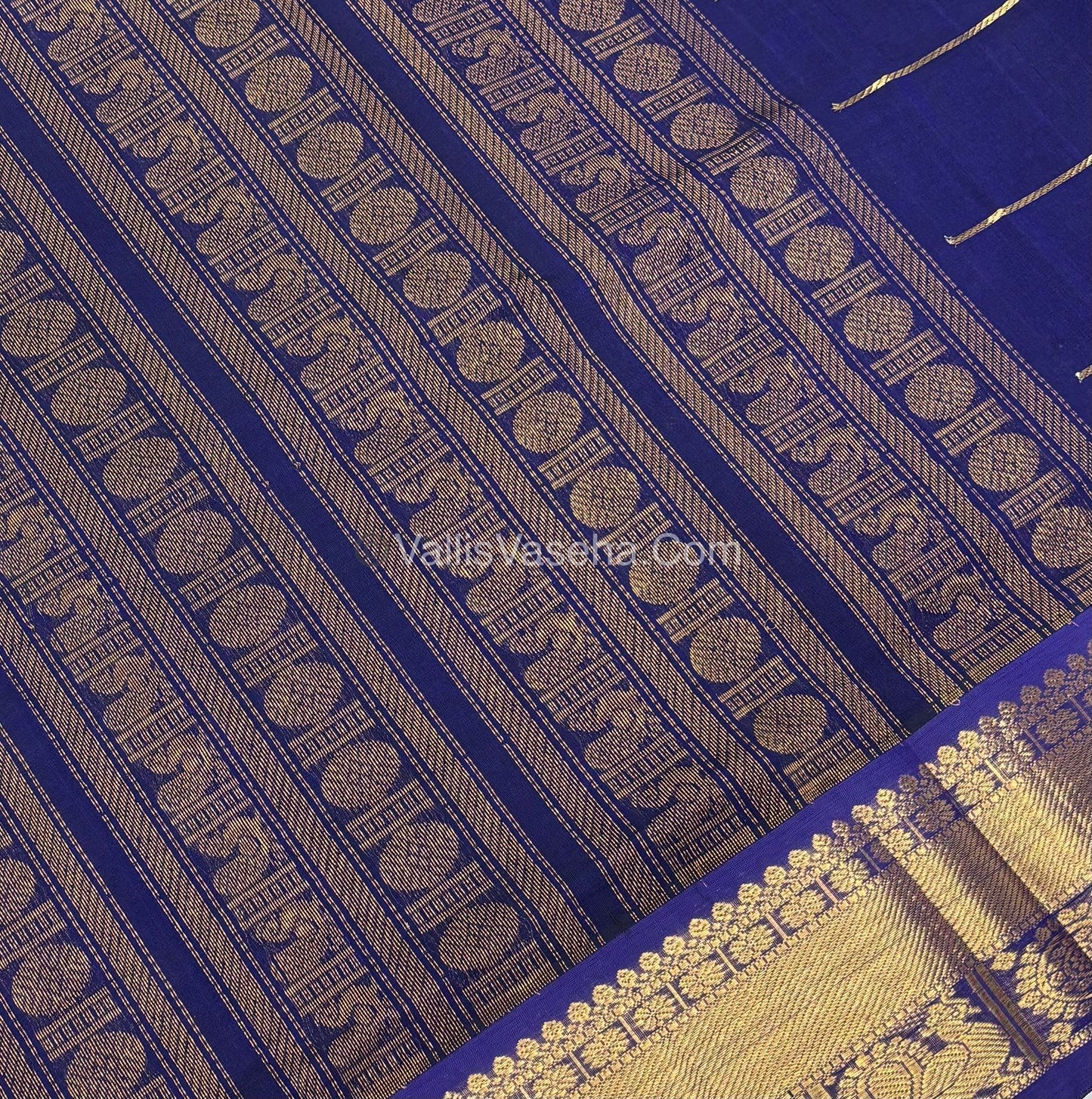 Pure Silk Cotton Saree - Mayil & Chakkaram Design - Lavandar  With Blue  - VVMC001