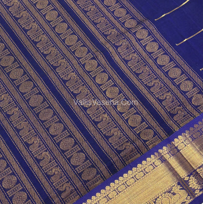 Pure Silk Cotton Saree - Mayil & Chakkaram Design - Lavandar  With Blue  - VVMC001