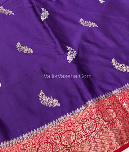 Premium Viscose Saree - Purple & Red Shade - VVPV001
