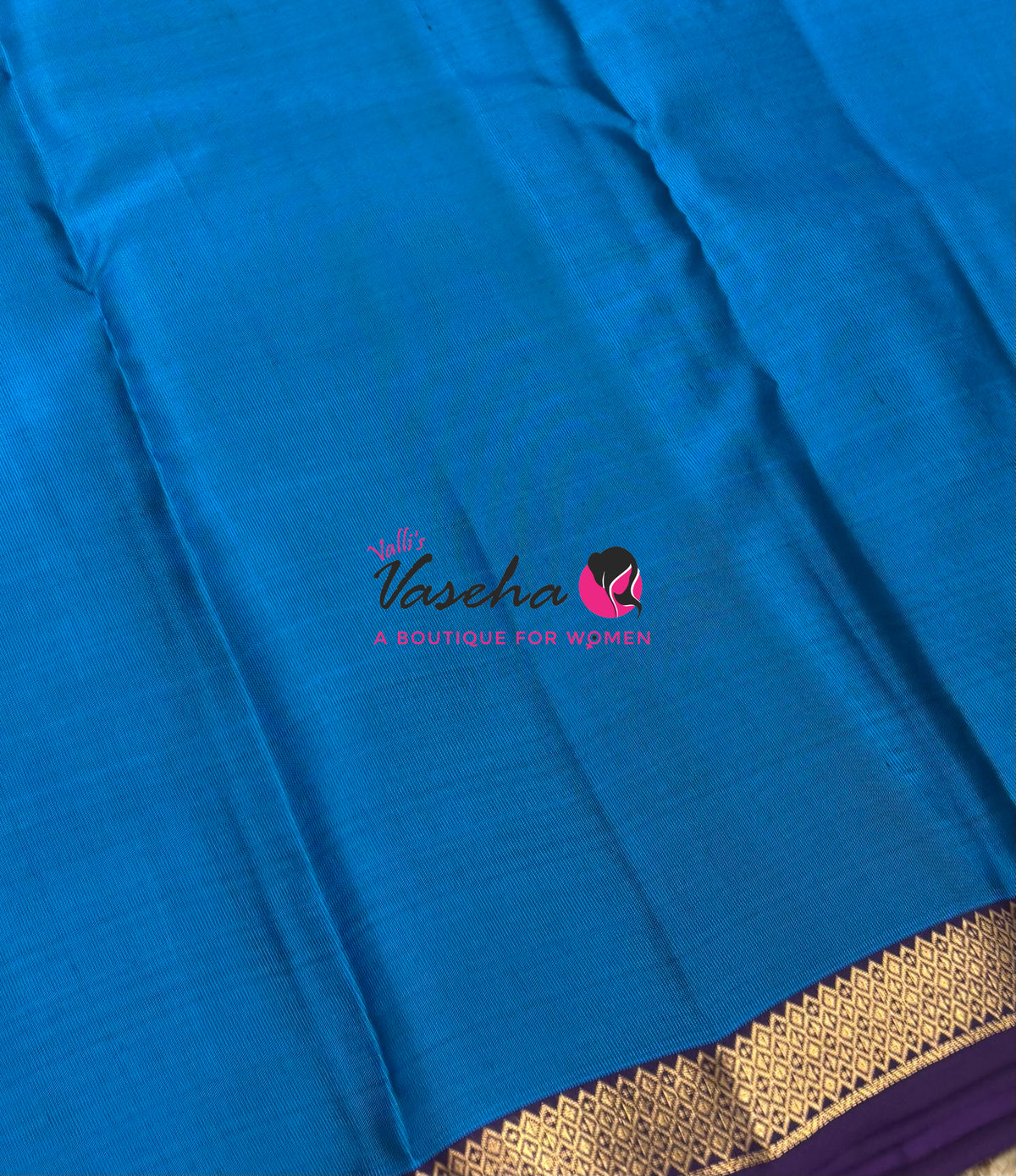 Pure Soft Silk Saree  -  Blue With Purple Combo - VVPSS146