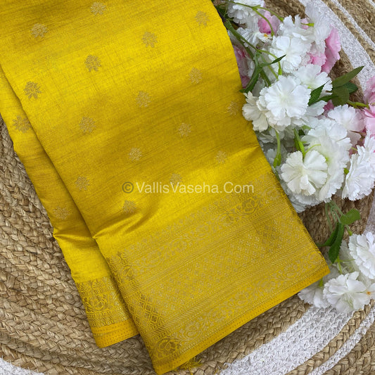 Semi Tussar Silk  - Yellow Shade  - VVSTS014