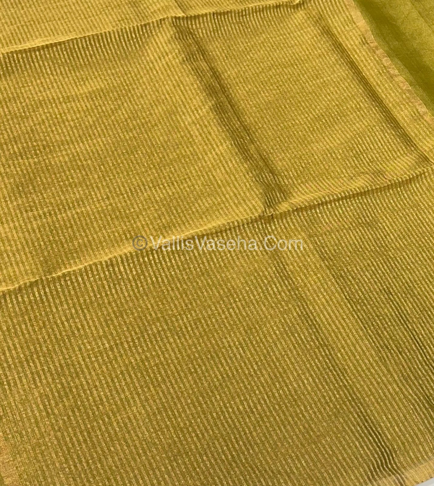 Pure Maheshwari Tissue Silk - Triple Tone Mehndi Green & Gold Shade - VVMTS001