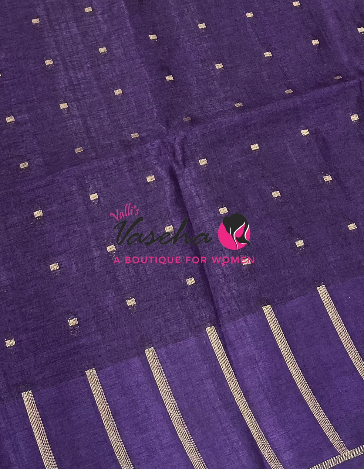 Semi Matka Tussar Silk Saree | Double Blouse | Purple Shade |VVSTS052
