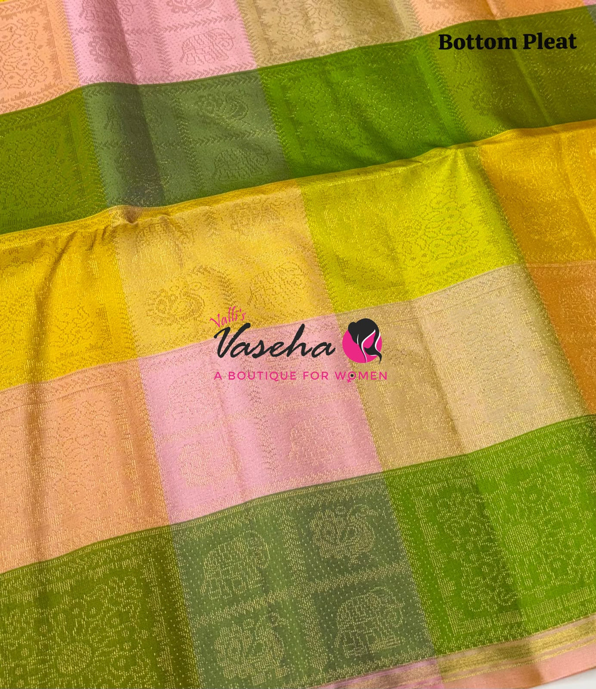 Pure Soft Silk Saree - Partly Pallu -  Half & Half Saree - VVPSS088