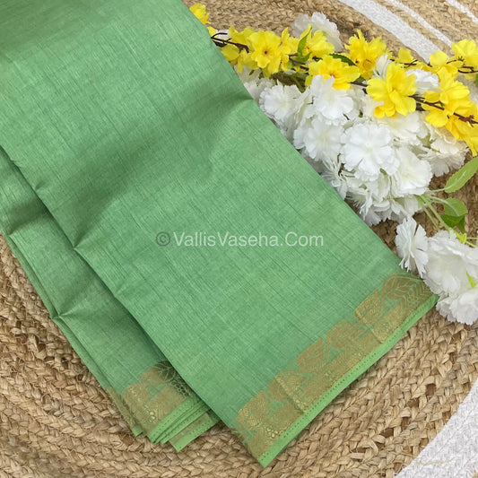 Semi Tussar Silk - Light Pastel Green Shade - VVSTS003