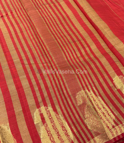 Semi Tussar Silk - Small Mango - Red Shade - VVSTS002