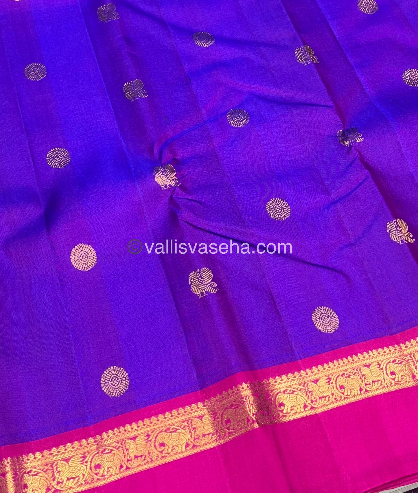Pure Kanchipuram Silk Saree - Purple & Pink Shade  - VVPS022