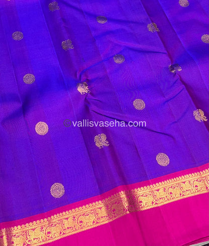 Pure Kanchipuram Silk Saree - Purple & Pink Shade  - VVPS022