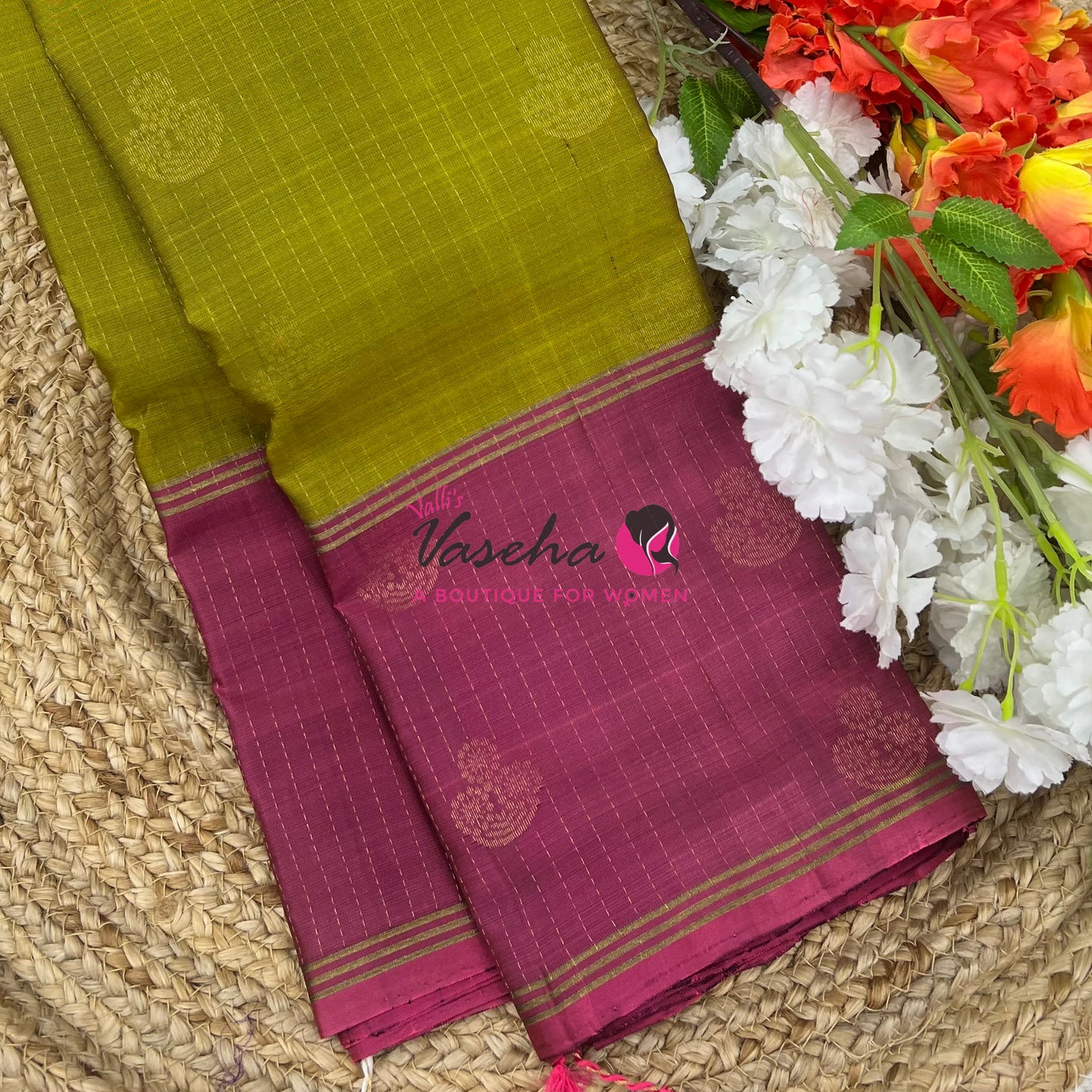 Half Mix - Pure Soft Silk Saree - Long Retta Petta Border with Butta - VVPSS084