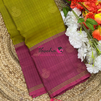 Half Mix - Pure Soft Silk Saree - Long Retta Petta Border with Butta - VVPSS084