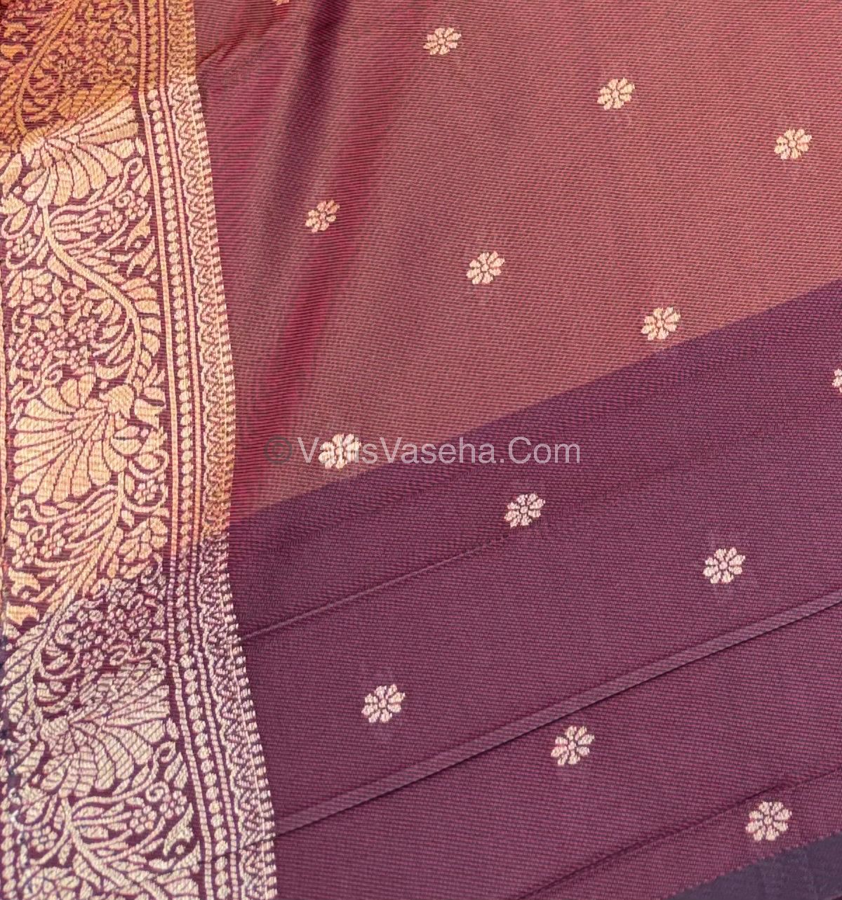 Semi Soft Silk - Orange With Brown Shade -VVSSS030 - 8