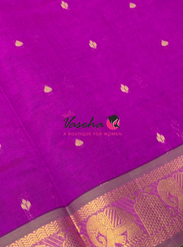 Semi Silk Cotton Saree | Small Leaf Butta Design |VVSSC010