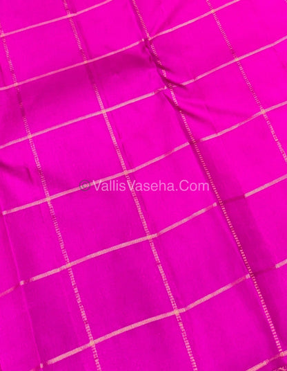 Pure Kanchipuram Silk Saree - Pazhum Pazhamum Checks - VVPS017