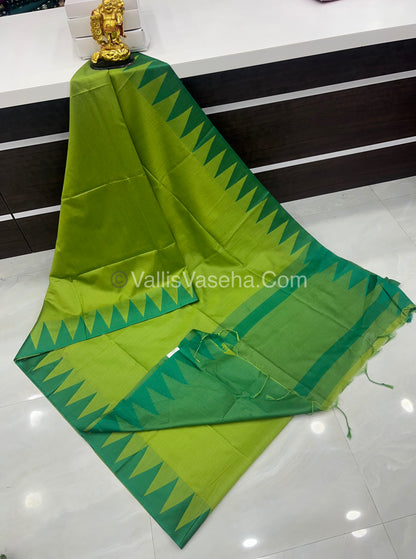Semi Raw Silk - Green With Green Shade - VVRS006