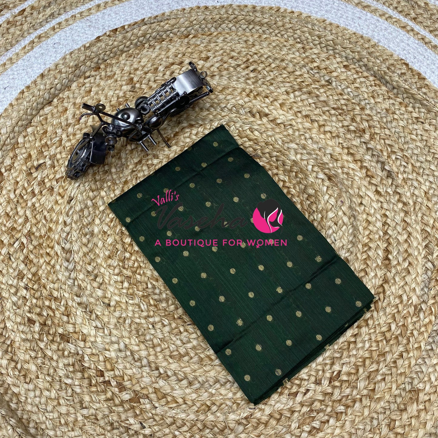 Blouse Bit - Pack Of 10pcs - Assorted-  Semi Raw Silk - Coin Butta - 1 mtr - VVBB004