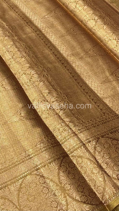 Semi Bridal Tissue Sarees - Light Copper mixed Golden Shade - VVSBT002