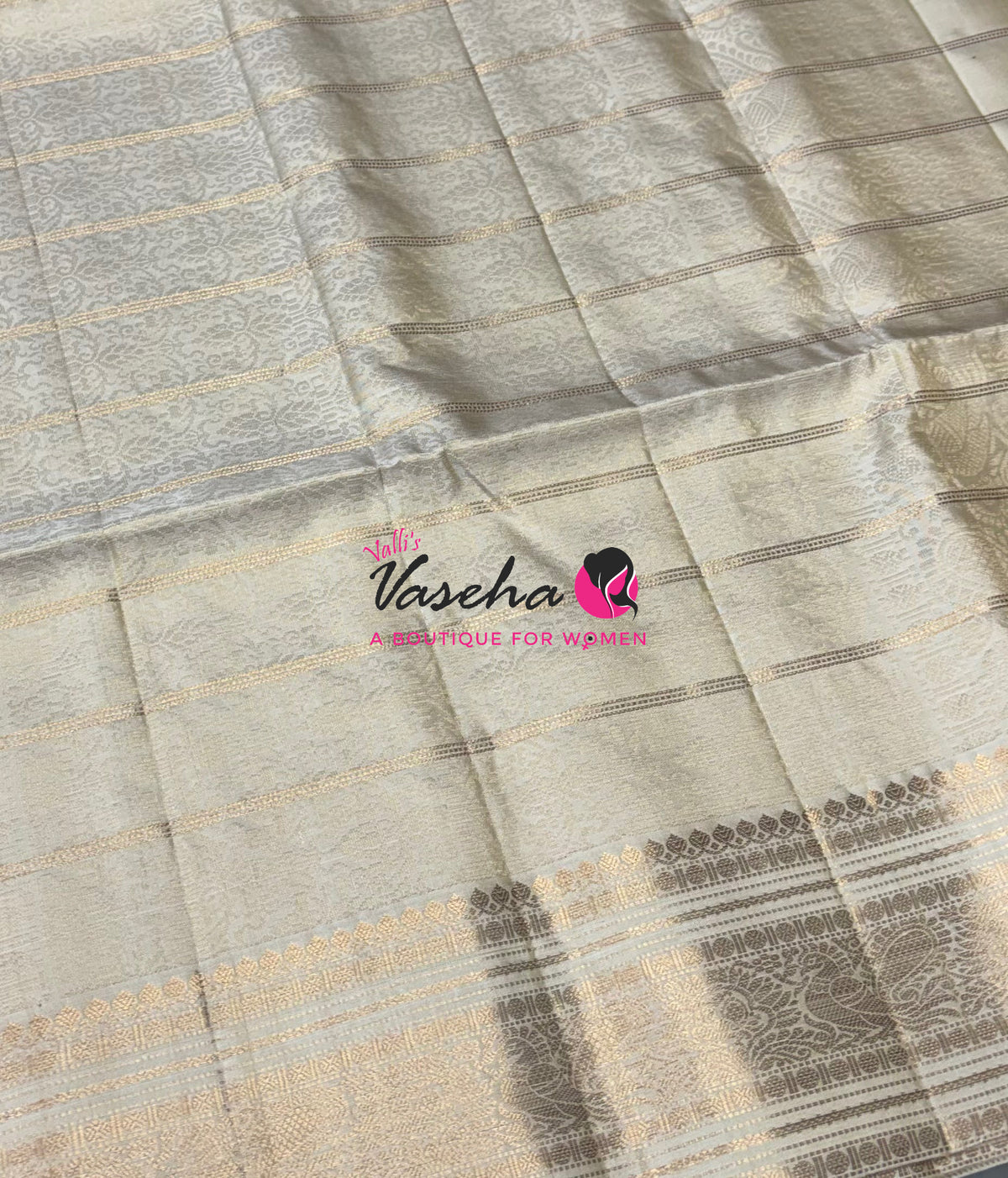 Pure Soft Silk Saree  - Cream/Half White Shade - VVPSS162