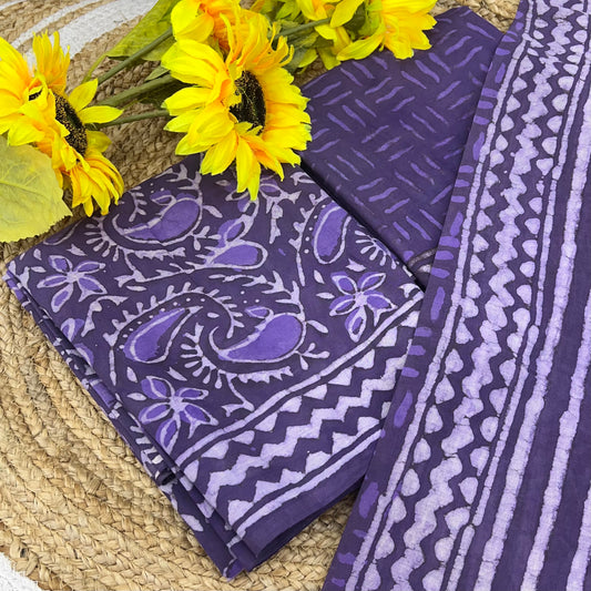 Pure Mul Mul Cotton - Bagru/ Dabu Print - VVUSM002
