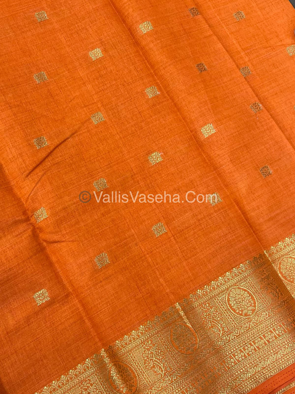 Semi Tussar Silk Saree |Rust Orange shade |VVSTS045
