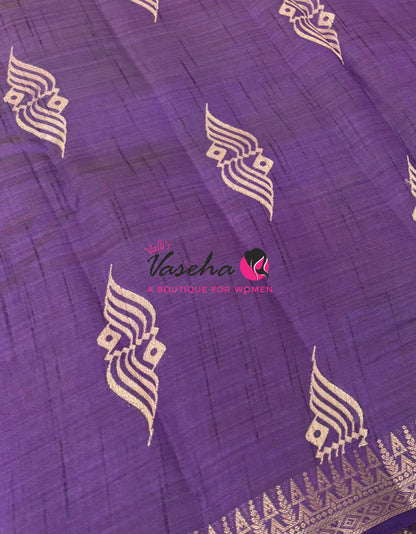 Semi Tussar Silk Saree | Purple Shade |VVSTS072