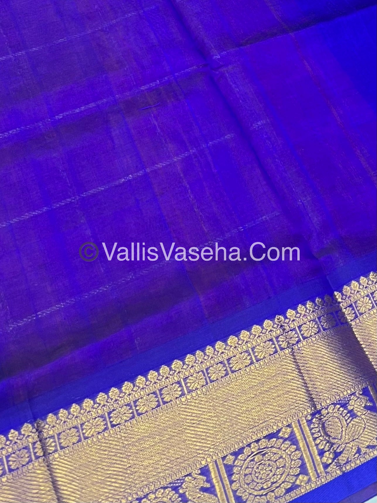 Pure Silk Cotton Saree - Mayil & Chakkaram Design - Double Tone  pink with Blue - VVMC001