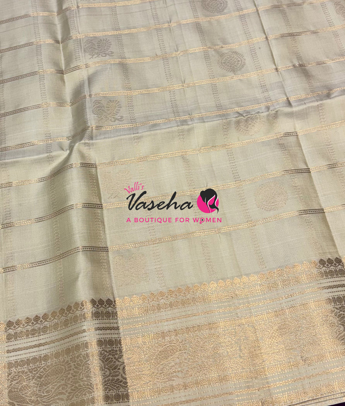 Pure Soft Silk Saree  - Cream/Half White Shade - VVPSS162
