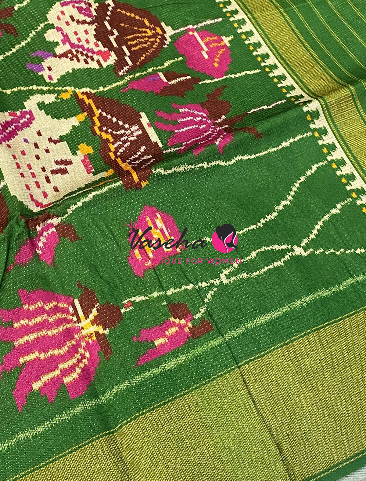 Art Tussar / Art Silk - Maroon & Green  Shade - VVATS006
