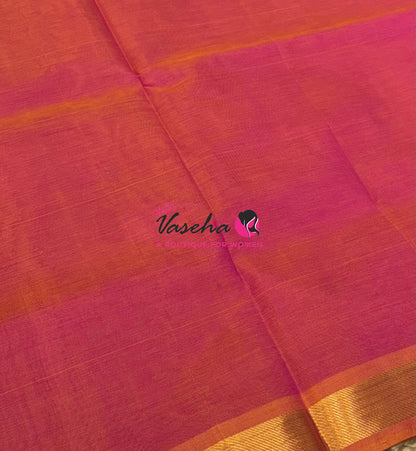 Pure Silk Cotton Sarees - Peach Shade  - VVPSC003