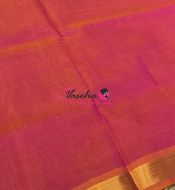 Pure Silk Cotton Sarees - Peach Shade  - VVPSC003