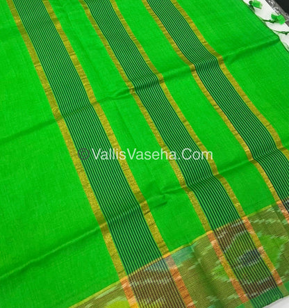 Semi Silk Cotton Saree -  Blue  & Green - VVSSC001