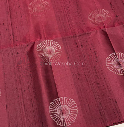 Pure Soft Silk Saree - Dupion Weaving - Maroon & Lemon Green Shade - VVPSS065