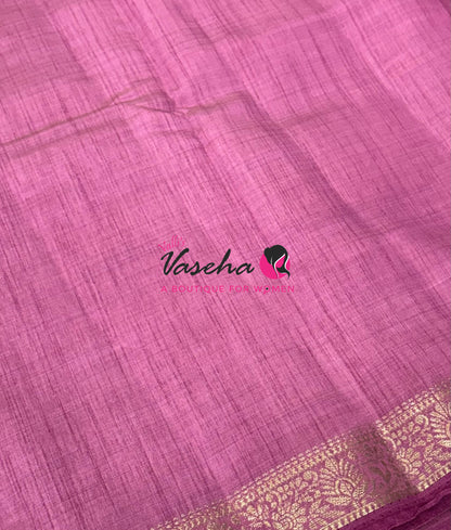 Semi Tussar Silk - Onion Pink Shade - VVSTS069