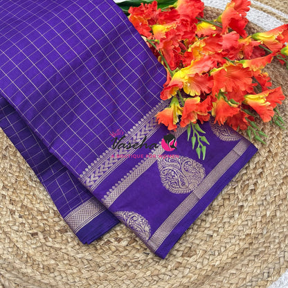 Semi Tussar Silk Saree | Violet Shade |VVSTS061