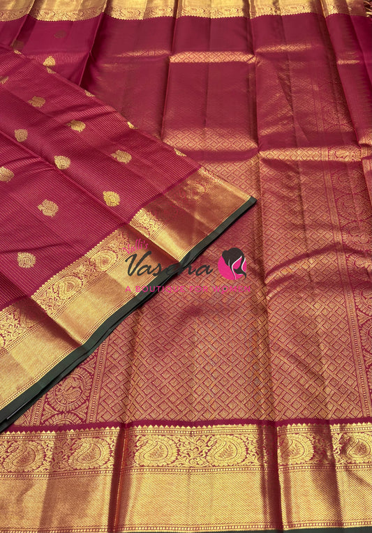 Pure Kanchipuram Silk Saree - Vairavoosi Design  - Maroon Shade - VVPS059