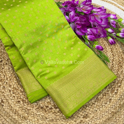 Semi Tussar Silk  - Pista Green Shade  - VVSTS014