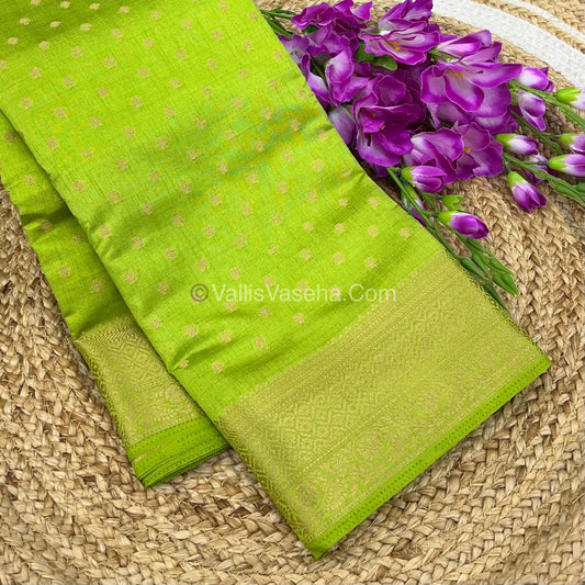 Semi Tussar Silk  - Pista Green Shade  - VVSTS014