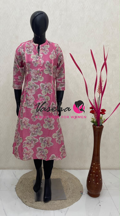Ready Made - Nye Viscose Silk  - Straight Cut Kurti - VVRK010