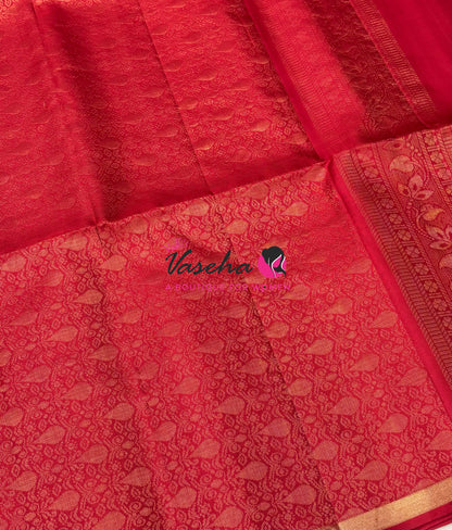 Pure Soft Silk Saree - Red Shade - VVPSS119