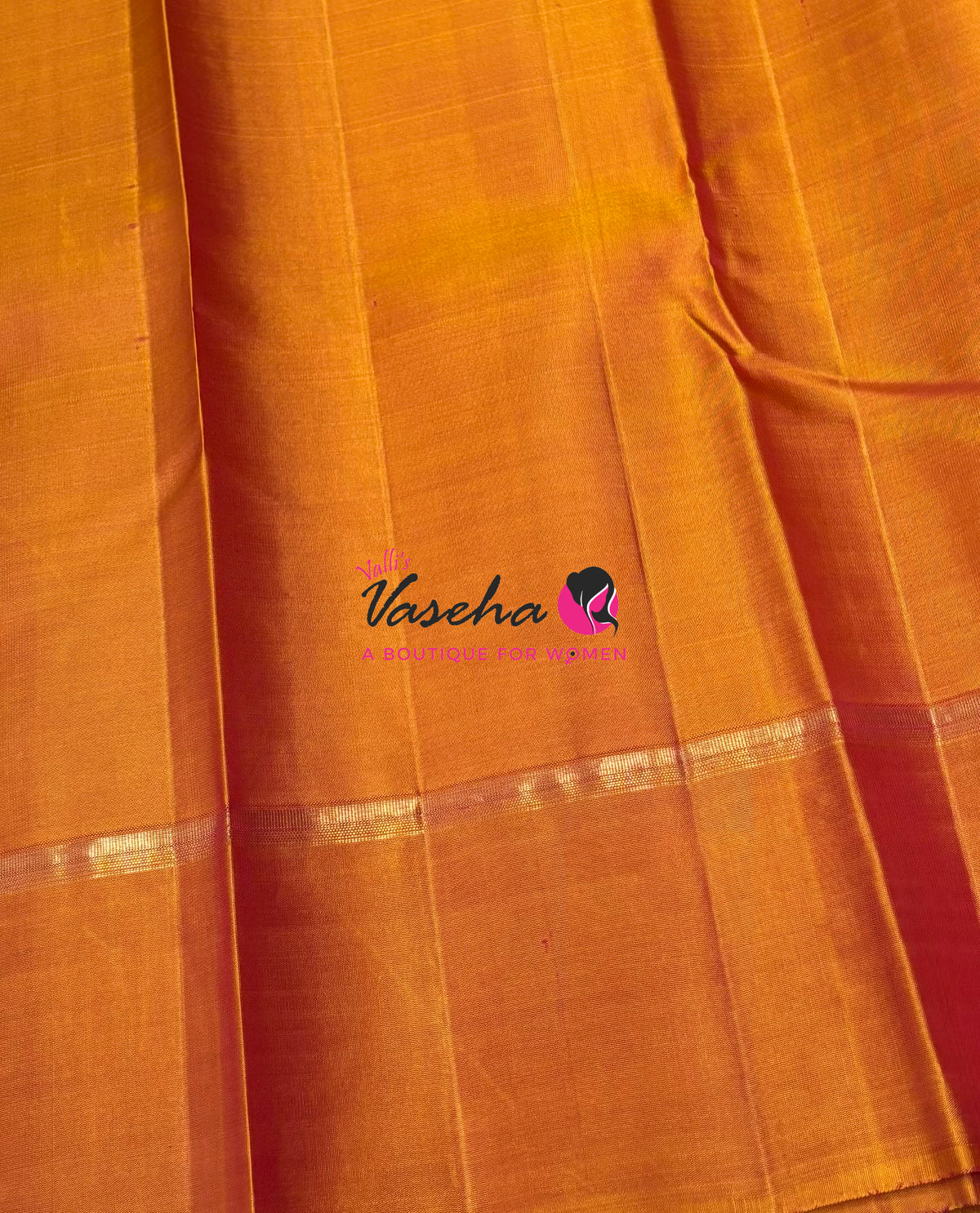 Pure Kanchipuram Silk Saree - Maroon & Orange Combo - VVPS046