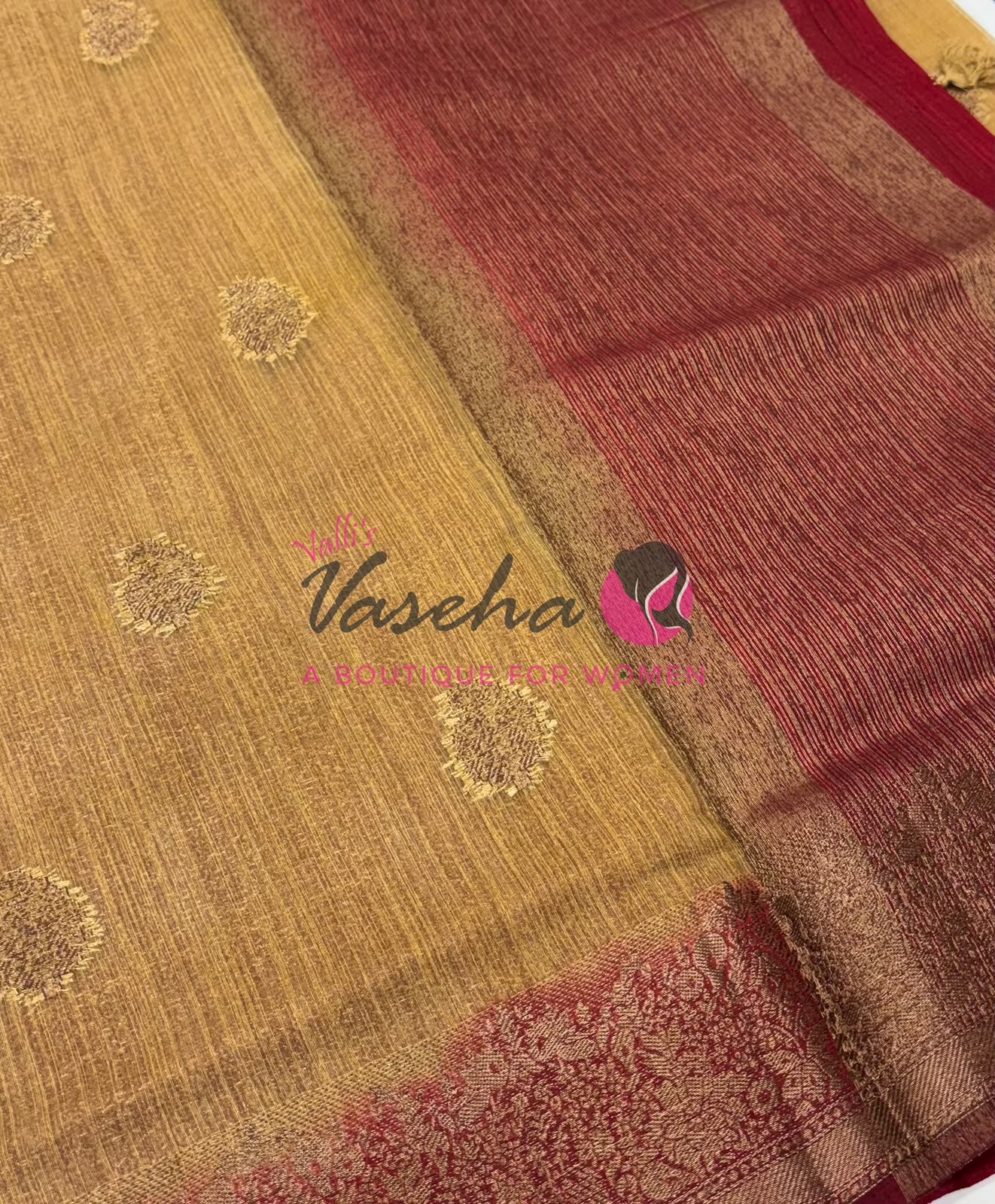 Bamboo Silk Saree- Peach with Pink Shade - VVBSS014
