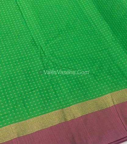 Semi Silk Saree - Plus Design Style - Contrast Pallu & Blouse or Running Pallu & Blouse - VVSS004