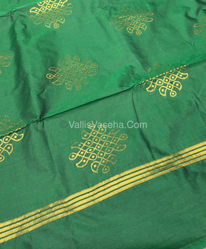Semi Soft Silk - Kolam Design - Green Shade -VVSSS029