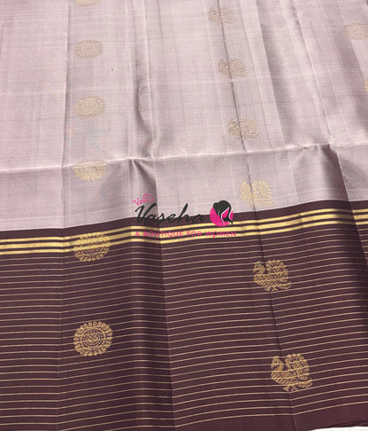Pure Soft Silk Saree - Light Onion Pink with Brown - VVPSS071