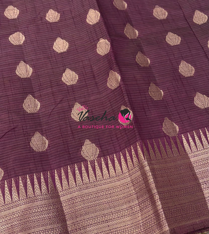 Semi Tussar Silk Saree | Winish Purple Shade |VVSTS053
