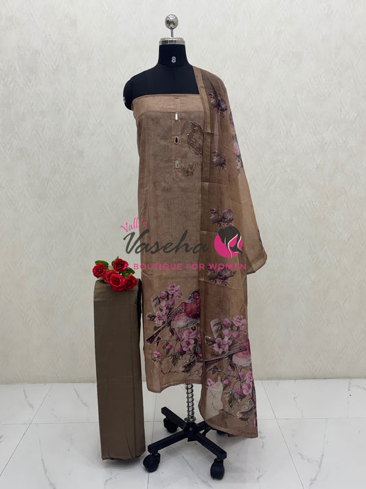 Unstitched Soft  Material | Chiku Shade | VVUSM076